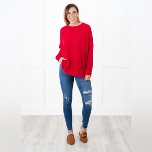 Solid Chenille Freckled Poppy Top